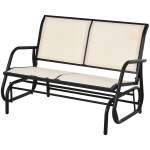 Outsunny Dondolo da Giardino a 2 Posti in Metallo e Tessuto Traspirante Beige