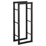 Homcom Scaffale Legnaia per Interno ed Esterno Nero, 40x25x100cm