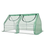 Outsunny Serra per Orto con 2 Coperture PE e PVC Estate e Inverno, Struttura in Acciaio, 180x90x90cm