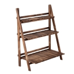Outsunny Plantenetagere bloementrap bloemenbank plantenrek standaard 3 trappen vurenhout