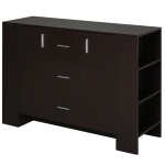 Homcom Credenza con 2 Ante 3 Cassetti e 3 Ripiani in Legno Scuro