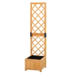 Outsunny Fioriera con Grigliato da Esterno Vaso per Piante Rampicanti in Legno 40x40x160cm