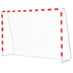 HOMCOM Porta da Calcio e Calcetto in Plastica PE per Adulti e Bambini, 302x83x201cm Bianca