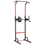 HOMCOM Stazione Fitness Multifunzione Panca Romana Power Tower in Acciaio con Altezza Regolabile