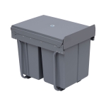 HOMCOM Pattumiera Estraibile con 3 Contenitori per Raccolta Differenziata, Capacità Totale 40L, 48x34.2x41.8cm Grigio
