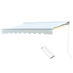 Outsunny Tenda da Sole a Bracci con Apertura Automatica, Telecomando e Luci a LED, Beige 250x200cm
