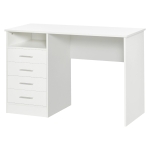HOMCOM Scrivania salvaspazio Moderna per Ufficio struttura in Legno - Bianco