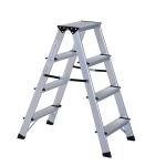 Homcom Scaletta Pieghevole 4 Gradini in Alluminio, Pieghevole e Compatta, 81×42×72cm