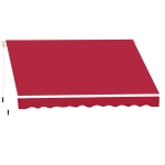 Outsunny Tenda da Sole per Esterno Avvolgibile a Parete Impermeabile in Poliestere, Rosso Bordeaux 3x2.5m