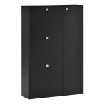 Homcom scarpiera salvaspazio mobile da ingresso porta scarpe moderna in Legno Nero 8 Scomparti 80x24x120cm