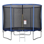 HOMCOM Tappeto Elastico per Bambini e Adulti con Rete e Bordo Imbottito Φ305x248cm - Blu/Nero