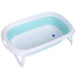 Homcom Vaschetta Bagnetto per Neonati Antiscivolo Pieghevole con Scarico dell'Acqua Azzurro