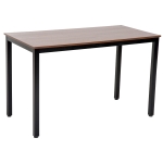 Homcom Tavolo Scrivania in Legno e Struttura in Metallo, Noce, 120x60x74cm
