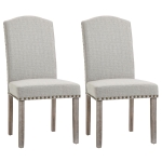 HOMCOM Set 2 Sedie Imbottite Stile Classico da Salotto e Soggiorno Grigio Chiaro