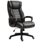 Vinsetto Poltrona Ufficio Massaggiante Ergonomica e Dirigenziale in Similpelle Nera