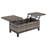 Table basse relevable de jardin résine tressée