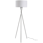 Homcom Lampada da Terra con Base a Treppiede e Paralume in Tessuto Bianco