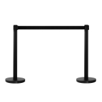 HomCom Colonnine Separacode Segnapercoso con Nastro Nero, in Acciaio Inox, Ф32x90cm