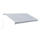 Outsunny Tenda da Sole Avvolgibile a bracci estensibili a Parete in Poliestere, Grigio, 365 × 250cm