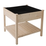 Outsunny Orto Fioriera Pensile Urbano in Legno con Fodera in Tessuto, 91x91x81cm