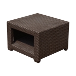 Outsunny Tavolino da Giardino in PE Rattan, Marrone, 56x56x44.5cm