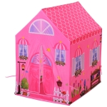 Homcom Tenda da Gioco Principessa per Bambina 3+ Anni per Interno e Esterno Rosa 93 x 69 x 103 cm