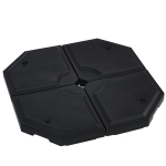 Outsunny Basamento per Ombrellone da Giardino con Base a Croce, Set 4 Mattonelle HDPE Impermeabile da Riempire 96x96x9cm