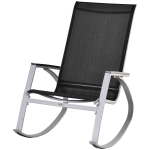 Outsunny Sedia a Dondolo da Giardino, Impermeabile e Antiruggine, Nera