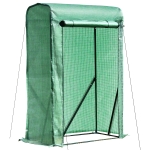 Outsunny Serra da Giardino con Copertura in PE, Telaio in Acciaio e Porta Avvolgibile, 100x50x150c - Verde