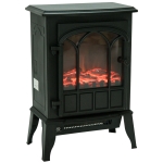Homcom Cheminée Électrique Rétro 1000-2000 W Noir 42 x 28 x 54 cm