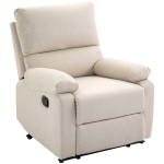 HOMCOM Poltrona Relax con Schienale Reclinabile Manuale in Tessuto Beige