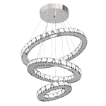 HOMCOM Lampadario a LED con Cristalli Altezza Regolabile - Argento