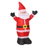 Homcom Babbo Natale Gonfiabile Luminoso con Luci LED, 80x40x120cm
