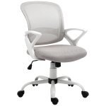 Vinsetto Sedia Ergonomica da Ufficio con Altezza Regolabile in Tessuto a Rete Grigio