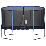 HOMCOM Tappeto Elastico per Bambini e Adulti con Rete e Bordo Imbottito Φ426x269cm - Blu/Nero
