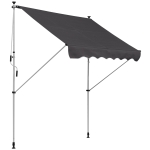 Outsunny Tenda da Sole con Manovella, Telaio Telescopico e Angolo Regolabile Grigio 200x150cm