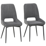 HOMCOM Set 2 Sedie Moderne e Imbottite per Cucina, Sala da Pranzo o Soggiorno, in Tessuto Grigio