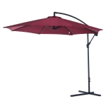 Outsunny Ombrellone Parasole Decentrato in Metallo, Bordeaux, Φ3x2.6m