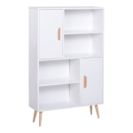 Homcom Libreria Scaffale Multifunzionale Salvaspazio con 2 Porte da Soggiorno Pannelli Particelle 80 x 23.5 x 123cm