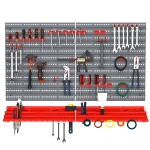 DURHAND 54pz Contenitore Portautensile con 50 ganci montaggio a muro rosso grigo