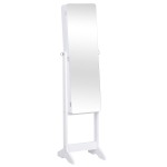Homcom Armadio Portagioie e Trucchi con Specchio e Illuminazione LED Automatica, Bianco, 30x146x36cm