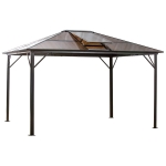 Outsunny Gazebo da Giardino con Tettuccio Apribile in Policarbonato Anti-UV 50+