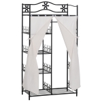 HomCom Armadio Guardaroba Appendiabiti in Ferro, Nero, 84x42x159cm