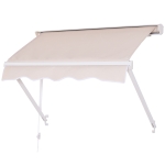 Outsunny Tenda da Sole Avvolgibile a Caduta a Parete per Esterno in Alluminio, Beige 70 x 120cm