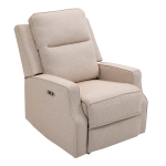 HOMCOM Poltrona Relax Elettrica Reclinabile con Presa di Ricarica USB Beige
