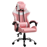 Vinsetto Sedia da Gaming Ergonomica con Altezza Regolabile e Reclinabile - Rosa