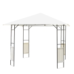 Outsunny Tendone Gazebo da Giardino Bianco in Metallo 3x3m