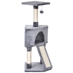 PawHut Albero per Gatti fino 5 Kg, Corda Sisal, Grigio, 40x40x98cm