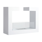 HomCom Camino a Bioetanolo in Acciaio Inossidabile con 1 Serbatoio 1.5LT 78 x 25 x 58 Bianco