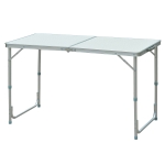 Outsunny Tavolo Da Campeggio Picnic Pieghevole Portatile Regolabile in Altezza in Alluminio, 120 x 60 x 54/70 cm